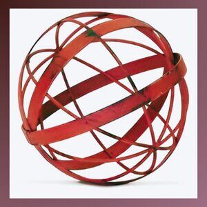 Bruening Inspired Distressed Metal Decorative Sphere Sculpture 12"
